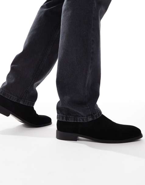 ASOS DESIGN chelsea boots in black suede - view 1
