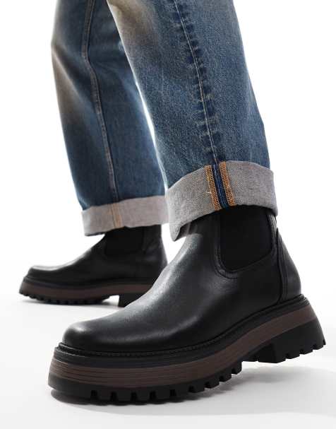 ASOS DESIGN chelsea boots in black with chunky sole - view 1