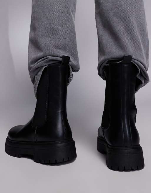 ASOS DESIGN – Chelsea-Stiefel in Schwarz mit robuster Sohle
