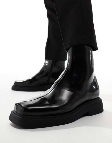 ASOS DESIGN chelsea boots in black with square toe - view 1