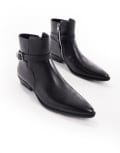 [ASOS DESIGN] ASOS DESIGN chelsea boots in black with strap 39 Black