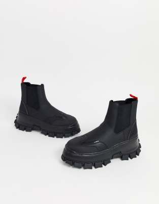 chunky cleated chelsea boots