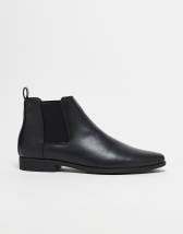 SEQWL round toe chelsea boots in faux suede black