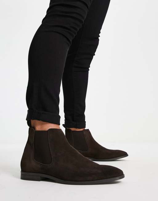 chelsea boots in brown suede with black | ASOS