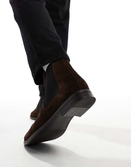 ASOS DESIGN chelsea boots in brown suede, 3 of 4