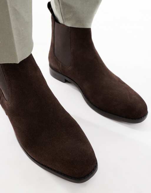 ASOS DESIGN chelsea boots in brown suede, 3 of 4