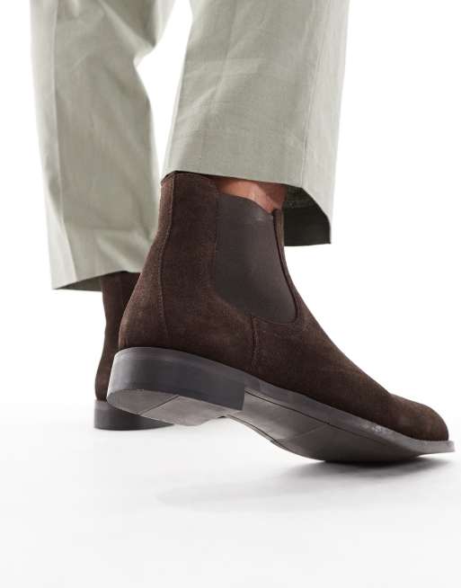 ASOS DESIGN chelsea boots in brown suede