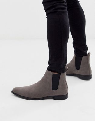 dark grey mens chelsea boots