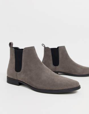 asos design chelsea boots in black faux suede