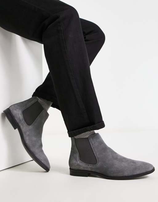 Charcoal suede sales chelsea boots