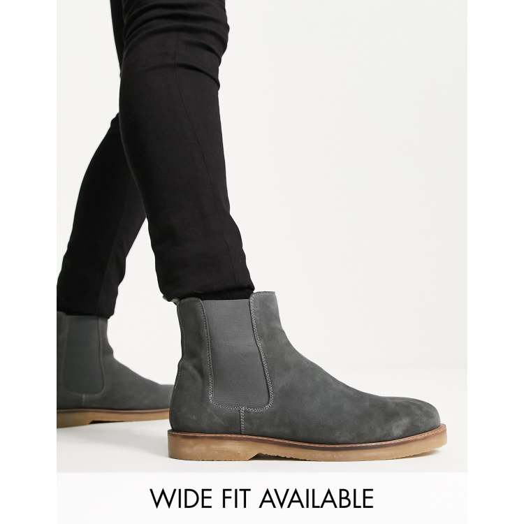 Asos grey chelsea store boots