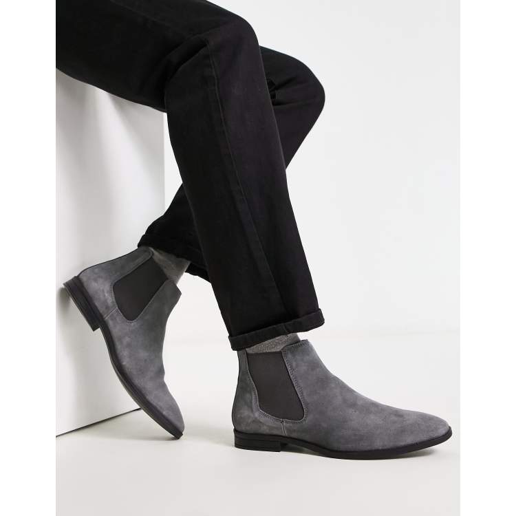 Grey suede shoe store boots