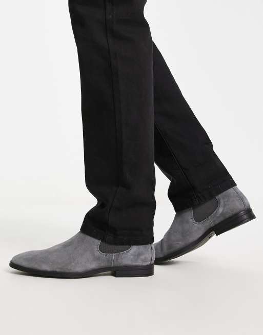 Asos grey chelsea sales boots