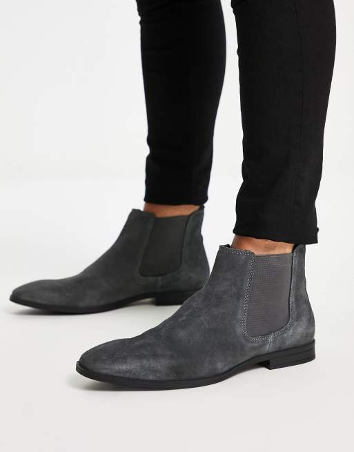 Asos grey chelsea store boots