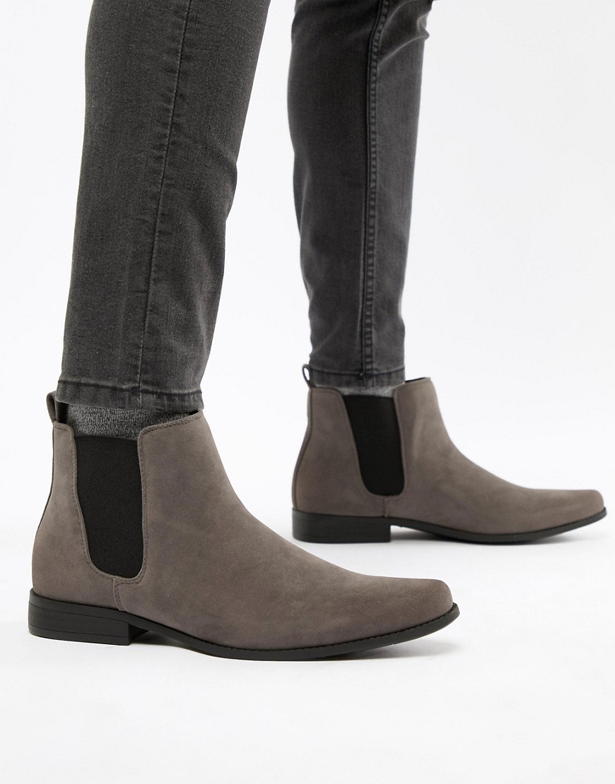ASOS DESIGN - Chelsea boots in grijs imitatiesuède