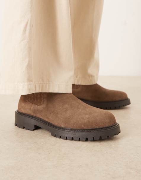 ASOS DESIGN chelsea boots in light brown suede with concealed gusset - view 1