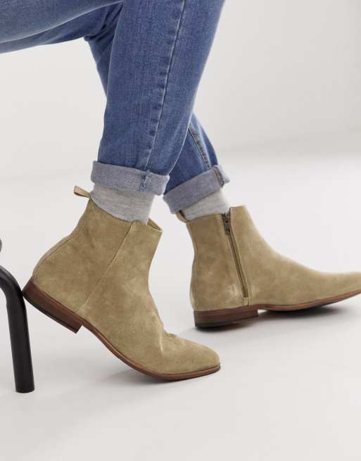 stone suede chelsea boots mens
