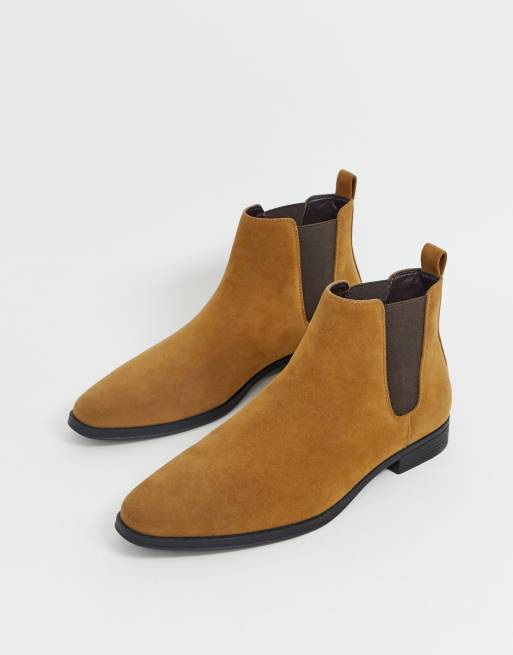 Chelsea boots in hot sale tan faux suede