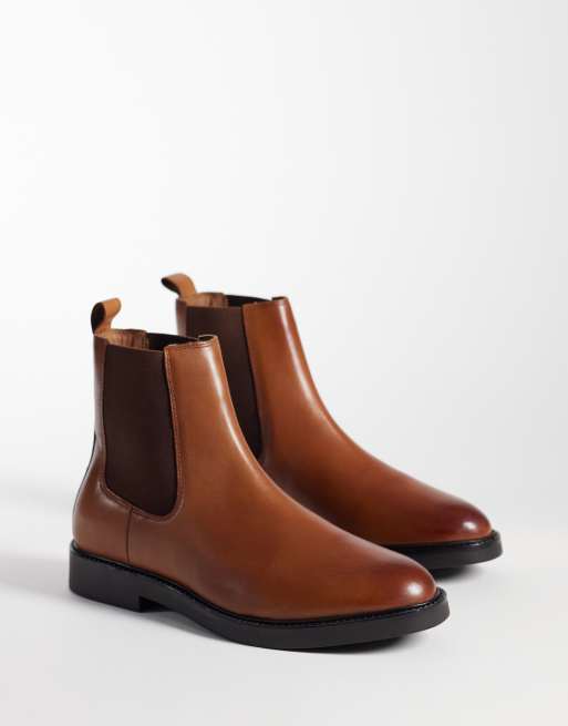 ASOS DESIGN chelsea boots in tan leather, 2 of 4