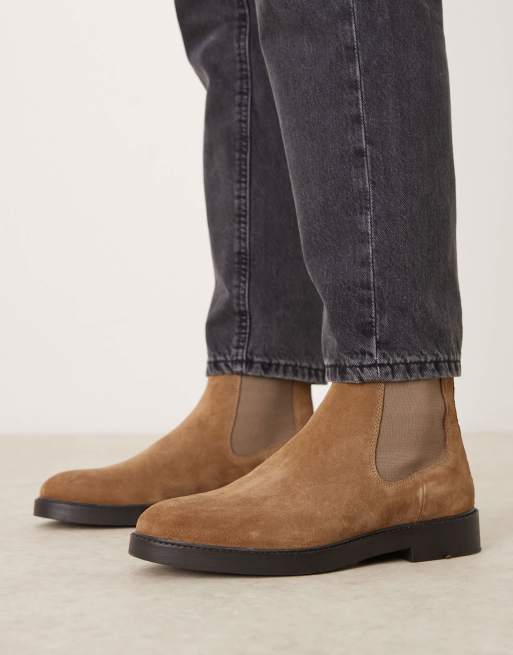 Asos tan chelsea boots online