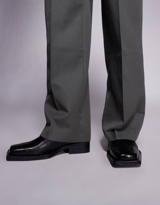 ASOS DESIGN - Chelsea boots in zwart leer met vierkante neus, 4 van 4