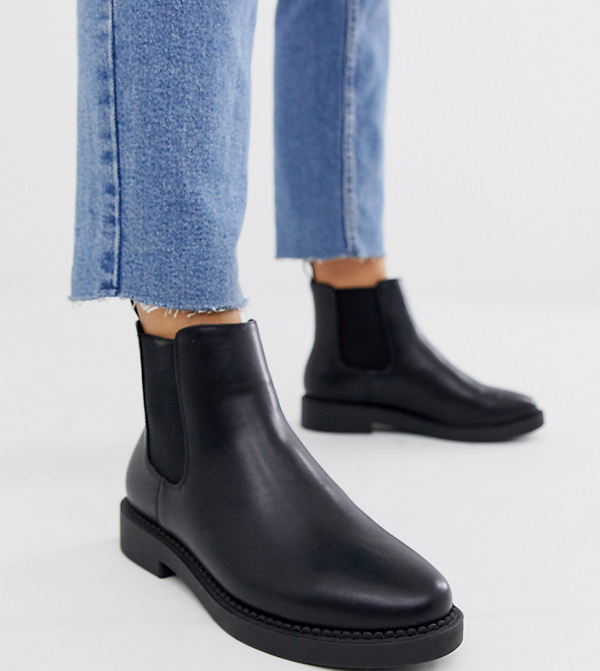 ASOS DESIGN - Chelsea boots met dikke zool en brede pasvorm in zwart