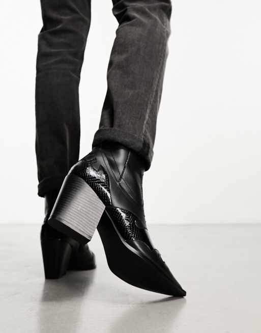 ASOS DESIGN - Chelsea boots van imitatieleer met Cubaanse hak en western details, 2 van 4