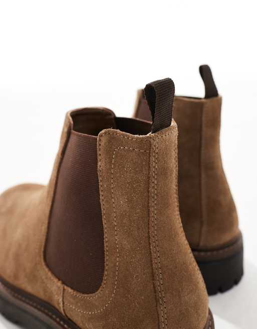 ASOS DESIGN - Chelsea boots van lichtbruin suède met zool met profiel, 3 van 4