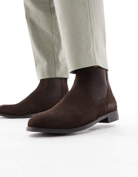 ASOS DESIGN - Chelsea boots van suède in bruin - view 1