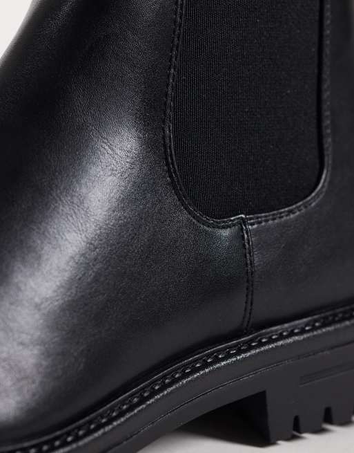 ASOS DESIGN chelsea boots with cleated sole in black, 3 of 4