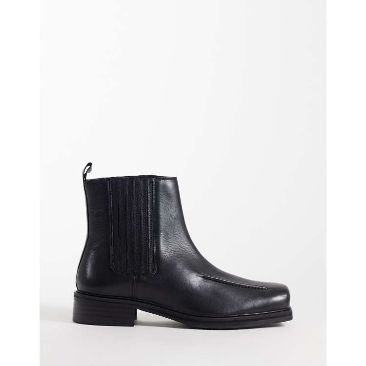 ASOS DESIGN chelsea boots with concealed gusset and leather  display picture 1