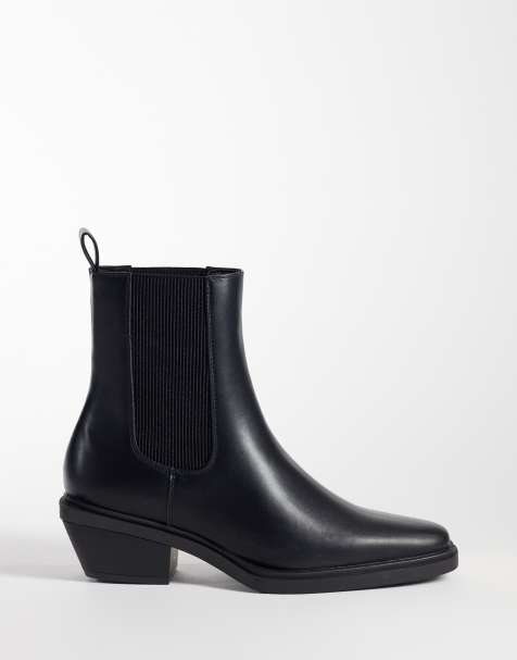ASOS DESIGN chelsea boots with cuban heel in black - view 1