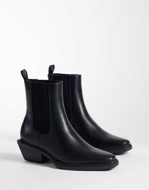 ASOS DESIGN chelsea boots with cuban heel in black, 2 of 4