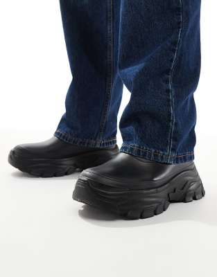 ASOS DESIGN chelsea gumboots in black with chunky sole - view 1