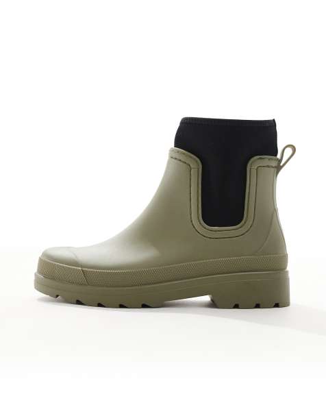 ASOS DESIGN chelsea gumboots in khaki - view 1