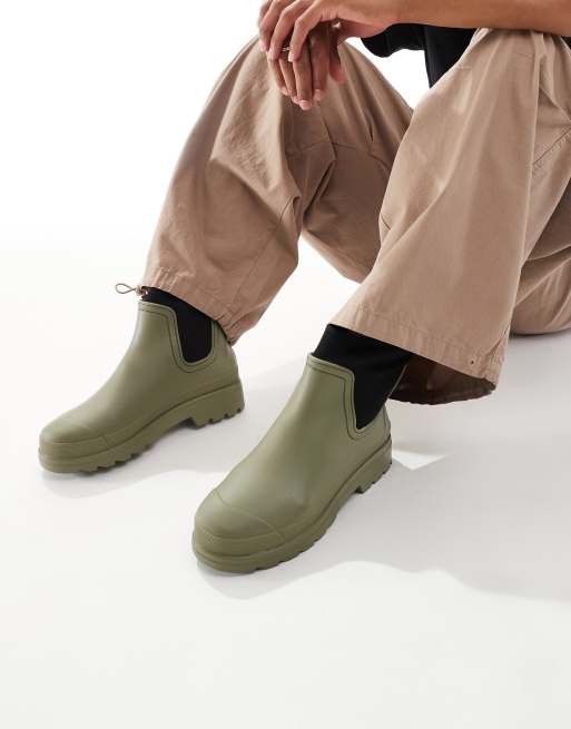 ASOS DESIGN chelsea gumboots in khaki