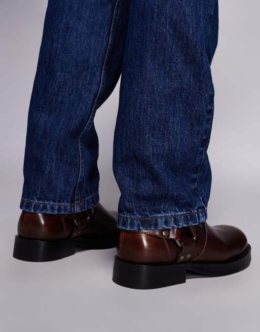 ASOS DESIGN - Chelsea 'pull on' boots in bruin met zilverkleurige metalen details, 4 van 4
