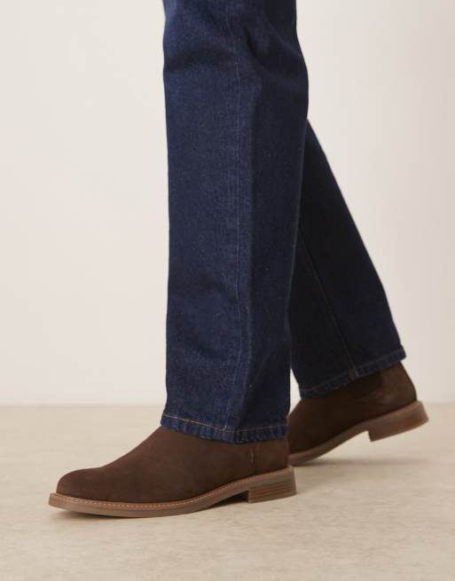 ASOS DESIGN – Chelsea-Stiefel aus braunem Wildleder mit Natursohle, 3 von 4