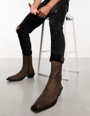 Damen Halbwaden Stiefel Slouchy Mit Blockabsatz – Umklappbar, Breite Wade, Plateau, Runde Zehen, Bequem & Stylish