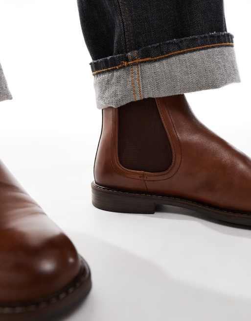 ASOS DESIGN – Chelsea-Stiefel aus Leder in Hellbraun, 4 von 4