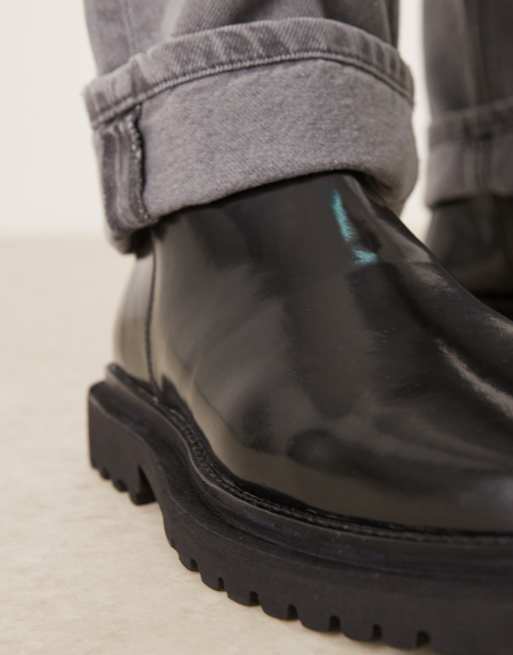 Asos grey chelsea boots online