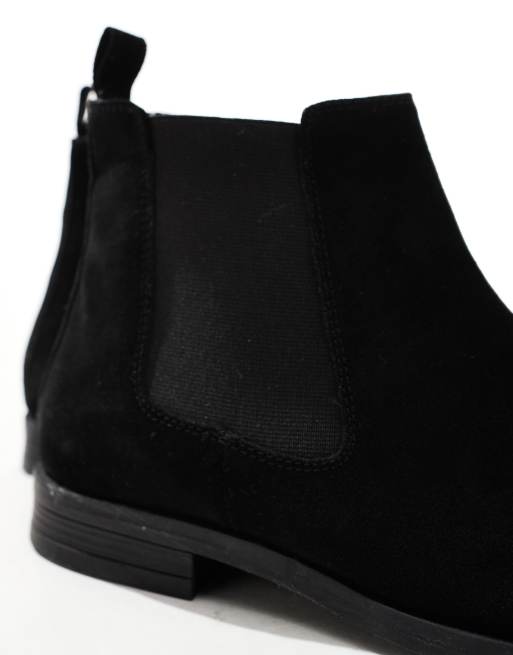 ASOS DESIGN Chelsea Stiefel aus schwarzem Wildleder