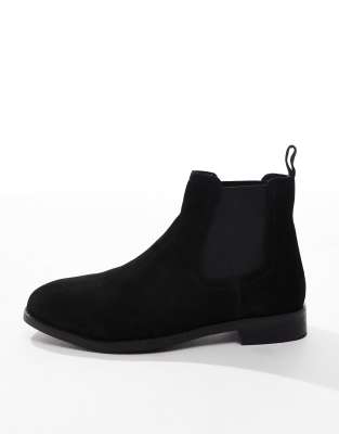 Chelsea-Stiefel aus schwarzem Wildleder Schwarz 43