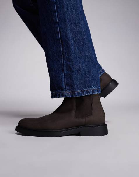 ASOS DESIGN – Chelsea-Stiefel aus Wildlederimitat in Braun - view 1