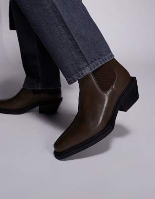 Chelsea-Stiefel in Braun mit kubanischem Absatz-Brown Brown 46