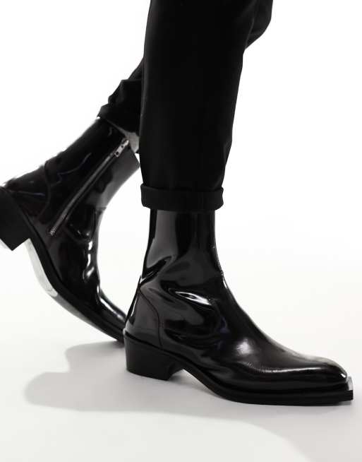 Asos mens leather boots online