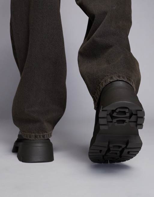 ASOS DESIGN – Chelsea-Stiefel in Schwarz mit kontrastierender klobiger Sohle, 3 von 4
