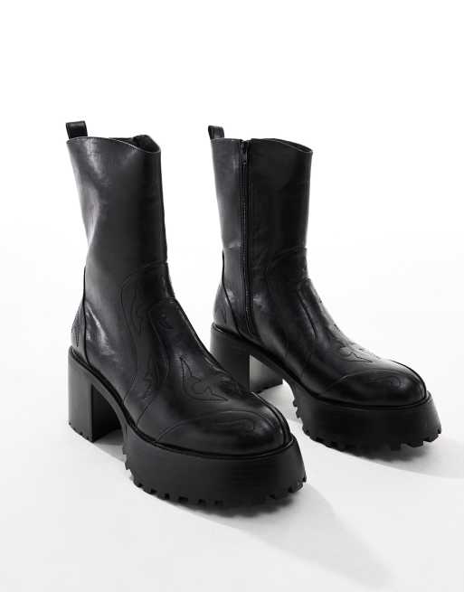 ASOS DESIGN Chelsea Stiefel in Schwarz mit robuster Sohle