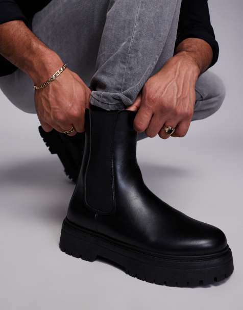 ASOS DESIGN – Chelsea-Stiefel in Schwarz mit robuster Sohle - view 1