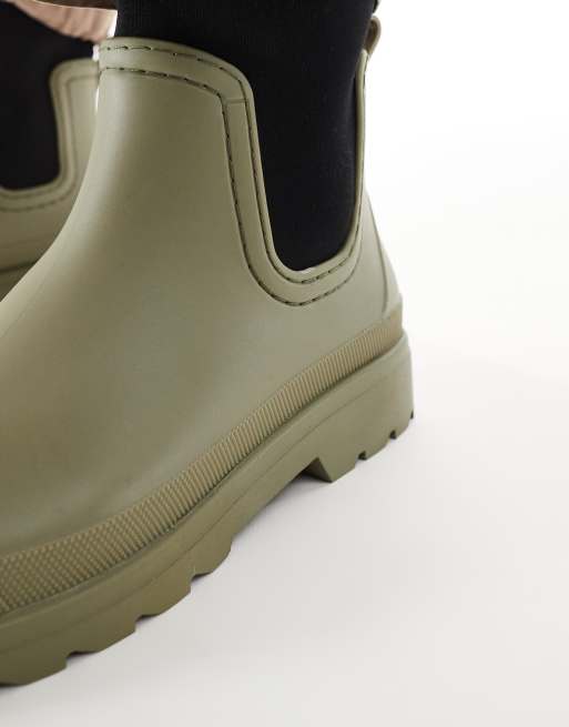 ASOS DESIGN chelsea wellington boots in khaki green, 3 of 4